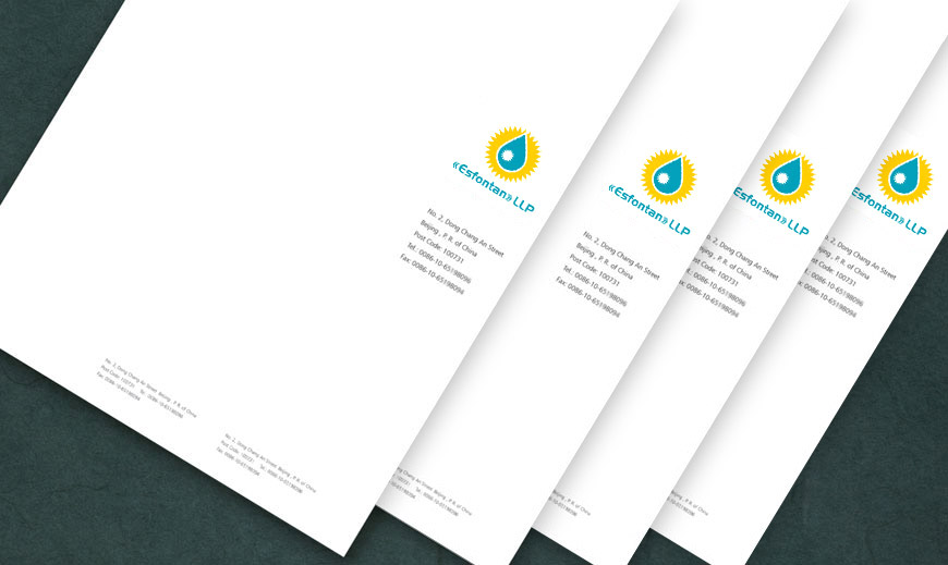 vi系統-哈薩克斯坦ESFONTAN石油監理企業VI設計之信紙應用規范