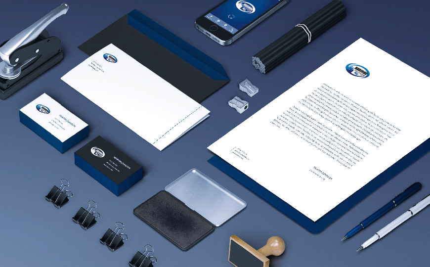 vi系統-阿富汗HARIROD房產建筑公司VI設計之信紙、名片、信封設計應用規范